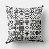 African Adinkra Symbol Throw Pillow クッション (裏面)