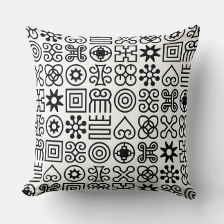 African Adinkra Symbol Throw Pillow クッション