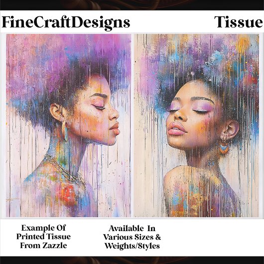 African American Afro Hair Women EX8 Decoupage 薄葉紙