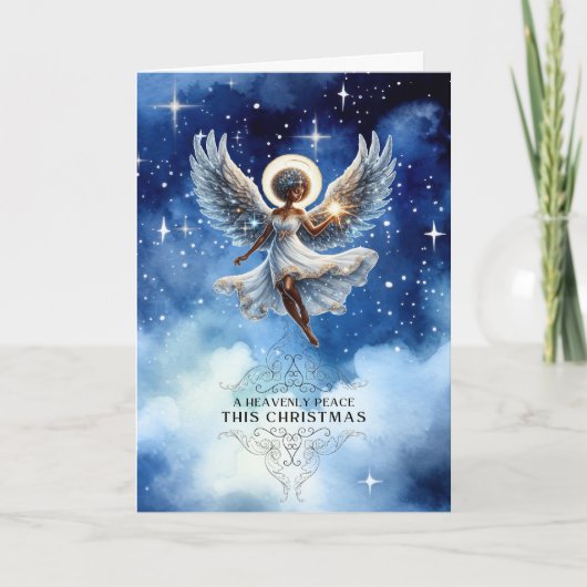 African-American Angel Non-Photo Christmas Card  シーズンカード (正面)