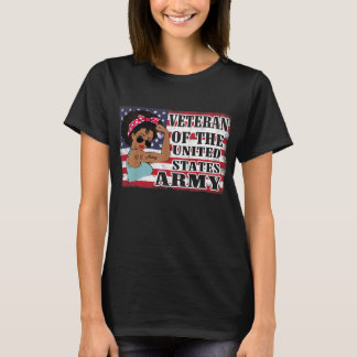 African American Army Veteran Female Tシャツ