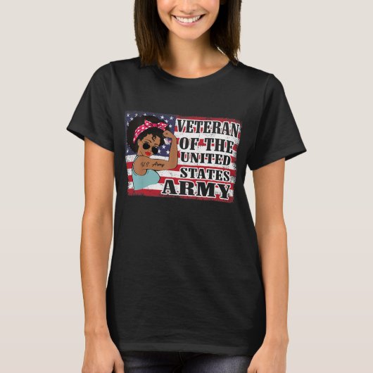 African American Army Veteran Female Tシャツ (正面)