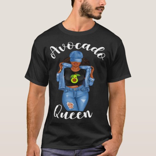 African American Avocado Queen Vegan Veganism Crue Tシャツ (正面)