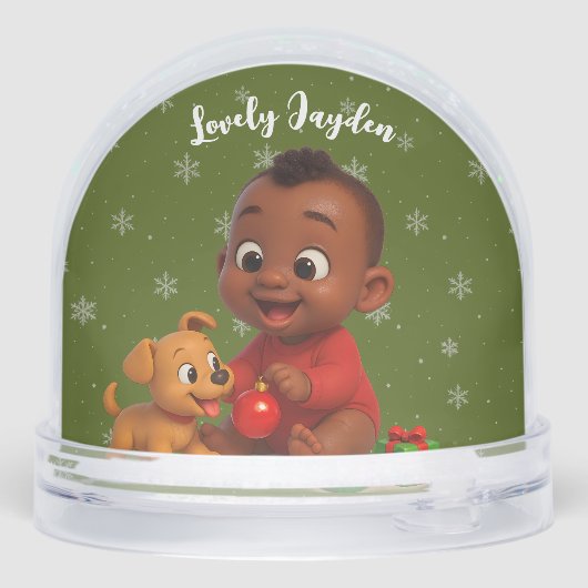 African American Baby Boy First Christmas - Gnomes (裏面)
