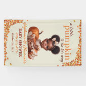 African American Baby Girl Pumpkin Baby Shower 横断幕 (横)