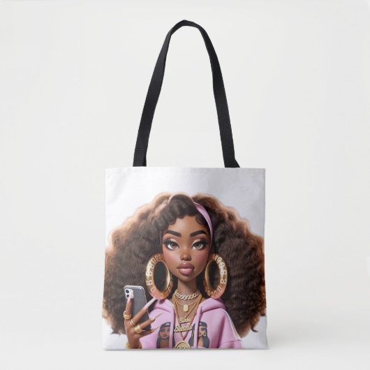 African American Baddie ,Beautiful girl Tote トートバッグ (正面)
