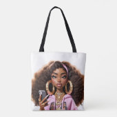 African American Baddie ,Beautiful girl Tote トートバッグ (裏面)