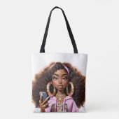 African American Baddie ,Beautiful girl Tote トートバッグ (裏面)
