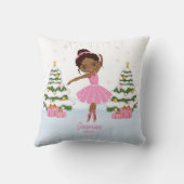 African American Ballerina Christmas Ornaments クッション (裏面)