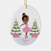 African American Ballerina Christmas Ornaments セラミックオーナメント (右)