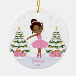 African American Ballerina Christmas Ornaments セラミックオーナメント