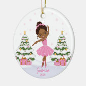 African American Ballerina Christmas Ornaments セラミックオーナメント (左)