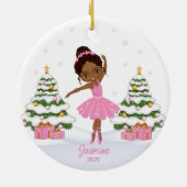 African American Ballerina Christmas Ornaments セラミックオーナメント (裏面)