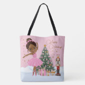 African American Ballerina Christmas Tote Bag トートバッグ (裏面)