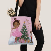 African American Ballerina Christmas Tote Bag トートバッグ (クローズアップ)