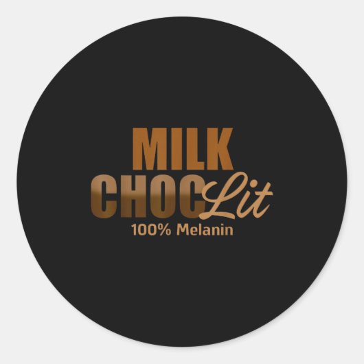 African American Black Afro Women Milk Choc-lit 10 ラウンドシール (正面)