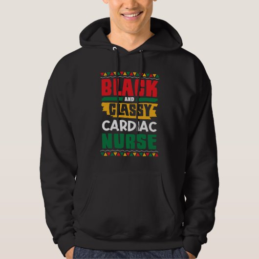 African American Black & Classy Cardiac Nurse Blac パーカ (正面)