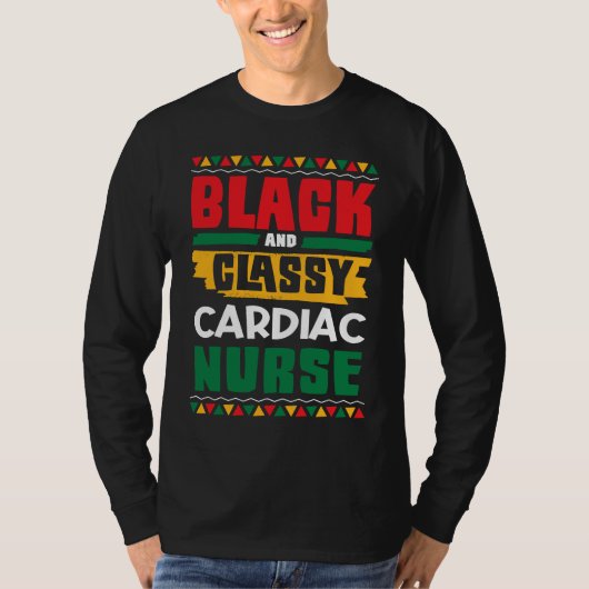 African American Black & Classy Cardiac Nurse Blac Tシャツ (正面)