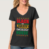 African American Black & Classy Oncology Nurse Bla Tシャツ (正面)