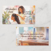 African-American Black Hairstylist Natural Hair 名刺 (正面/裏面)