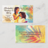 African-American Black Hairstylist Salon Braiding 名刺 (正面/裏面)