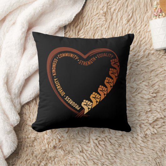 African American Black History Month Valentine クッション (ブランケット)