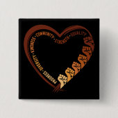 African American Black History Month Valentine 缶バッジ (正面)