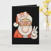 African American Black Santa Bubble Gum Christmas カード (黄色い花)