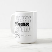 African American Black words matter コーヒーマグカップ (正面左)