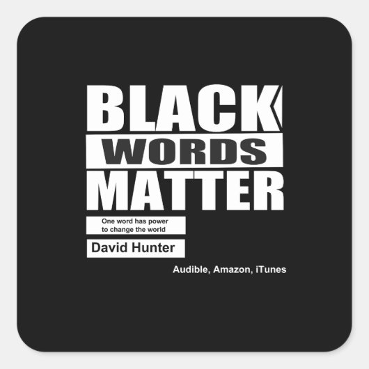 African American Black words matter スクエアシール (正面)