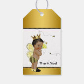 African American Boy Bee Baby Shower Thank You ギフトタグ (裏面)