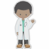 African American Boy、Doctor、Lab Coat、Medicine シール (正面)