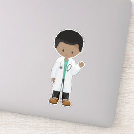 African American Boy、Doctor、Lab Coat、Medicine シール