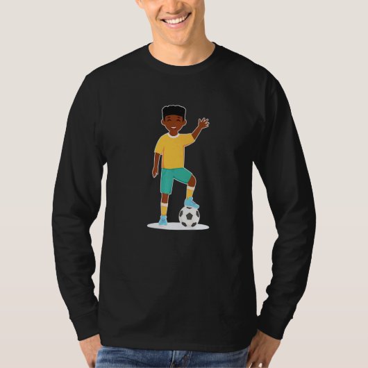 African American Boy Kids Soccer Player Tシャツ (正面)