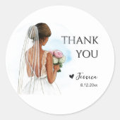 African American Bridal Shower Heart  ラウンドシール (正面)