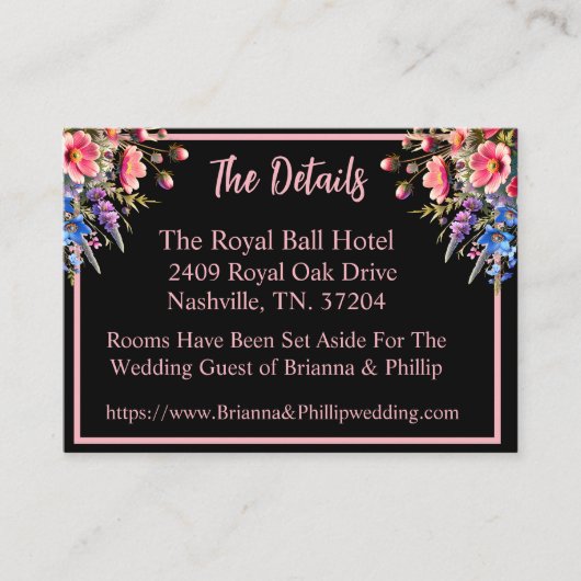 African-American Bride and Groom Moonlight エンクロージャーカード (正面)