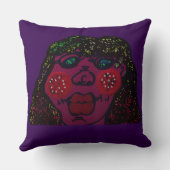 African-American Cartoon Character Portrait クッション (裏面)