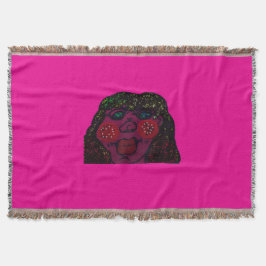 African-American Cartoon Character Portrait スローブランケット