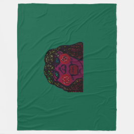 African-American Cartoon Character Portrait フリースブランケット