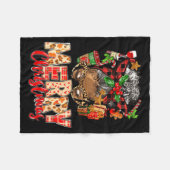 African American Christmas African Black Xmas Mom  フリースブランケット (正面(横))