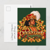 African American Christmas Black Woman Nutcracker ポストカード (正面/裏面)