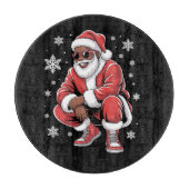 African American Christmas Pajama Xmas Afro Santa  カッティングボード (正面)