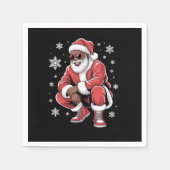 African American Christmas Pajama Xmas Afro Santa  スタンダードカクテルナプキン (正面)