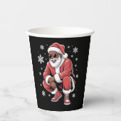 African American Christmas Pajama Xmas Afro Santa  紙コップ (正面)