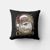 African American Christmas Pajamas Santa Claus  クッション (正面)