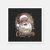 African American Christmas Pajamas Santa Claus  スタンダードカクテルナプキン (正面)