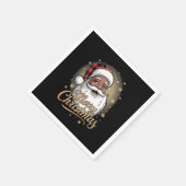 African American Christmas Pajamas Santa Claus  スタンダードカクテルナプキン (角)