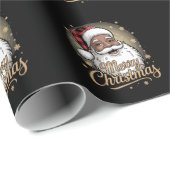 African American Christmas Pajamas Santa Claus  ラッピングペーパー (ロールコーナー)