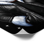 African American Christmas Xmas Afro Santa Claus  ポスター (角)