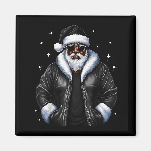 African American Christmas Xmas Afro Santa Claus  マグネット (正面)